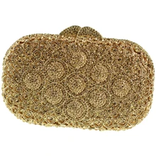 Mini Größe Silber Box Clutch Bag Kristalle Verschönerung Gold Abendtaschen Verkauf mit Schulter Kette Clutch Geldbörse für Braut Hochzeit