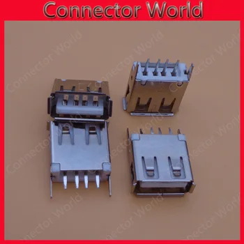 

10-1000pcs 4 Pin A Type jack Socket Connector white 180 degree Data Transmission Charging port USB 2.0 Female Solder A Type SMD