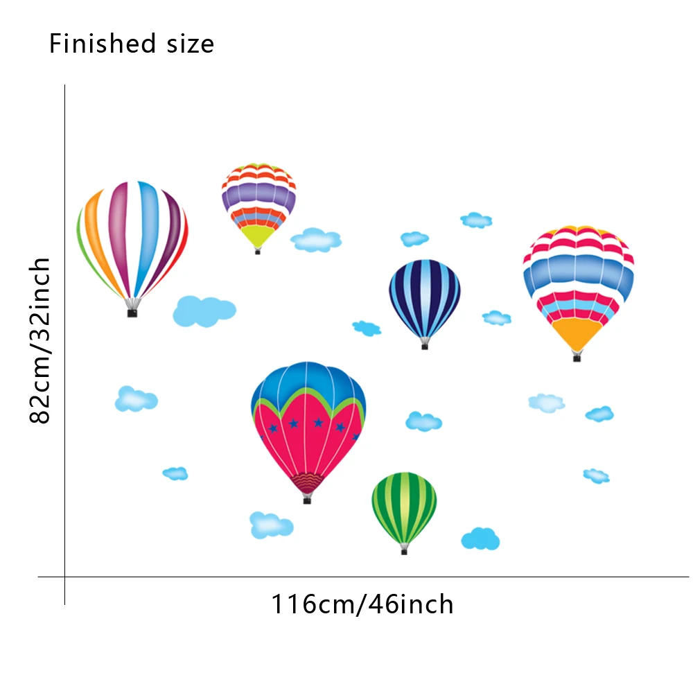 Экологичные наклейки на стену с воздушным шаром для детской комнаты, детской спальни, самоклеящиеся виниловые художественные наклейки фрески для дома dc38