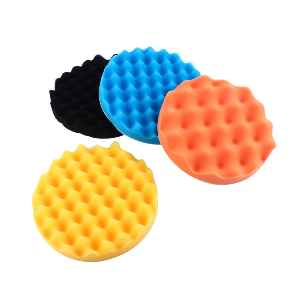 4pcs 3//4//5//6//7 inch Polishing Buffer Waxing Sponge Foam Pads Kit Set For Car
