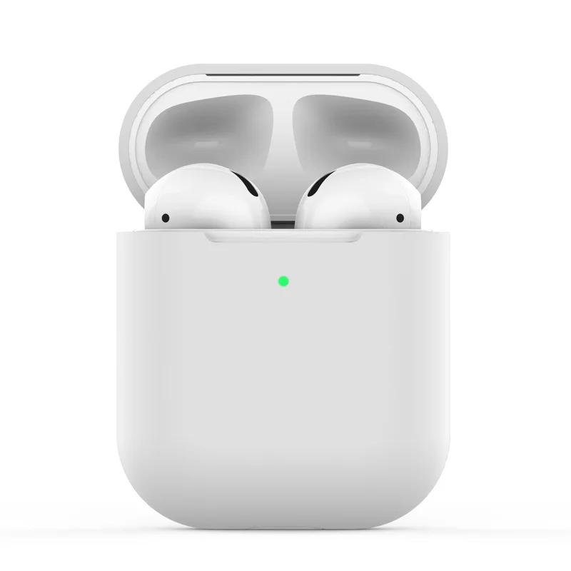 Силиконовые Airpods беспроводные наушники зарядный чехол Беспроводная bluetooth-гарнитура защитный рукав крышка коробка для наушников - Цвет: Фиолетовый