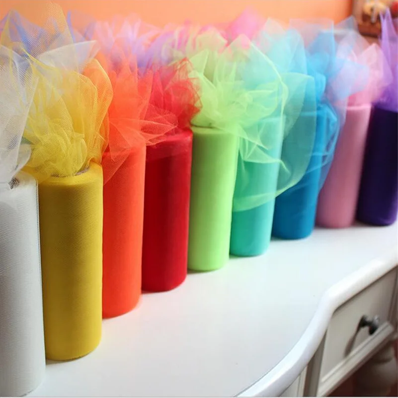 

22M New Colorful Tissue Tulle Paper Roll Spool for Craft Wedding, 15cm width Party Decoration , Girl Dress 7LS14