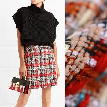 

145CM Wide 520G/M Weight Knitted Red Brown Wool Acrylic Polyester Fabric for Autumn and Winter Outwear Overcoat Jacket DE580