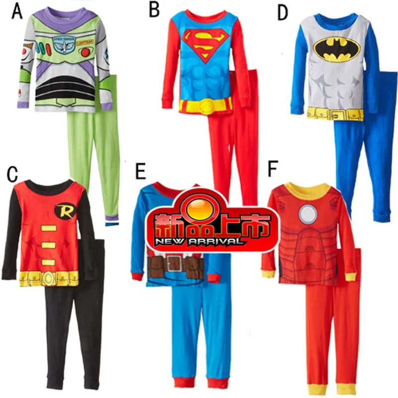 

Kids Boys Superhero Pajamas Toddler Sleepwear Clothes Sets Infant Child Robe Children New Year Pijamas For Boy Christmas Pyjamas