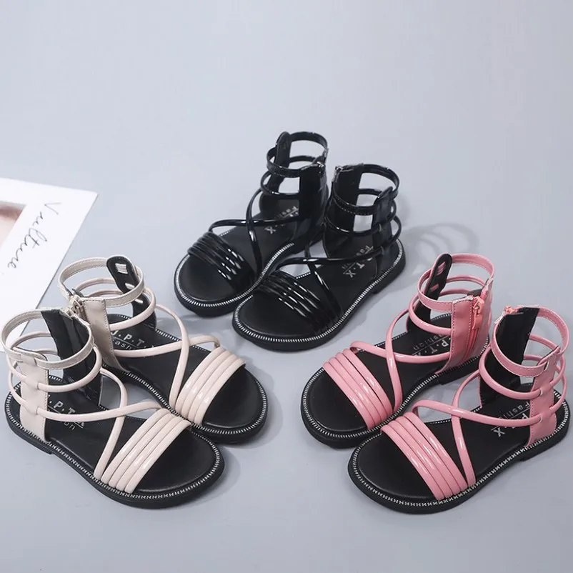 Children Shoes Rome Microfiber Flat Buckle Beach Shoes Gladiator Girls Sandals Kids Summer Cutout Shoes For Girls Casual Sandals Children Shoes Rome Microfiber Flat Buckle Beach Shoes Gladiator Girls Sandals Kids Summer Cutout Shoes For Girls Casual Sandals