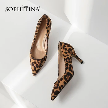 

SOPHITINA New Fashion Pointed Toe Ladies Pumps New Office Slip-On Shoes Basic High Thin Heel Outside Hot Sale Design Pumps MO183