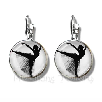 

Elegant Ballet Dancing Earrings Irish Dance Gymnastics Dancer Ballerina Silver Plated Stud Earrings For Women Girls Gift