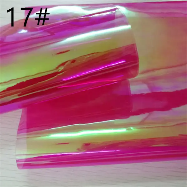 1шт/7,6*12 дюймов синтетическая прозрачная твердая виниловая ткань голограмма - Цвет: 17