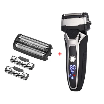 

Rechargeable Cordless Shaver For Men 3D Triple Blade Reciprocating Beard Razor Trimmer LED Display Waterproof Shaving Machine