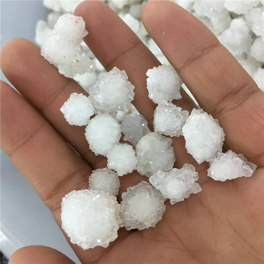 high quality white crystal cluster sphere white flower reiki healing