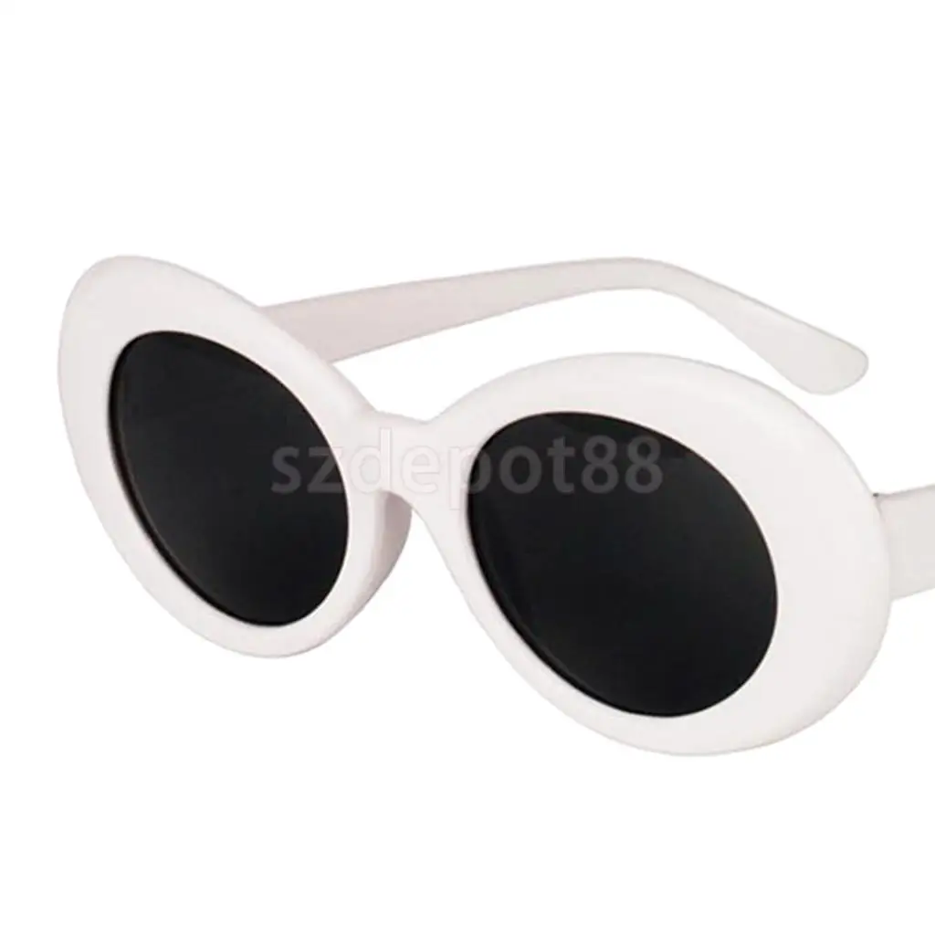 New Design Fashion Retro Clout Goggles Women Glasses Oval Bold Mod Thick Framed Sunglasses White For Outdoor