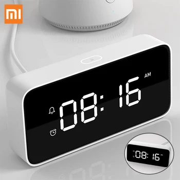 

Xiaomi Xiaoai Smart Dersktop Alarm Clock ABS Table Automatic Time Voice Broadcast Calibration work with mi home app voice clock