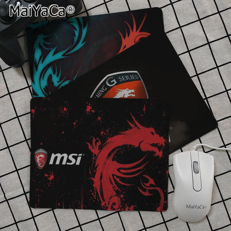 MaiYaCa Забавный MSI Логотип заказной игровой коврик для мыши для ноутбука Гладкий коврик для письма настольные компьютеры мат игровой коврик для мыши