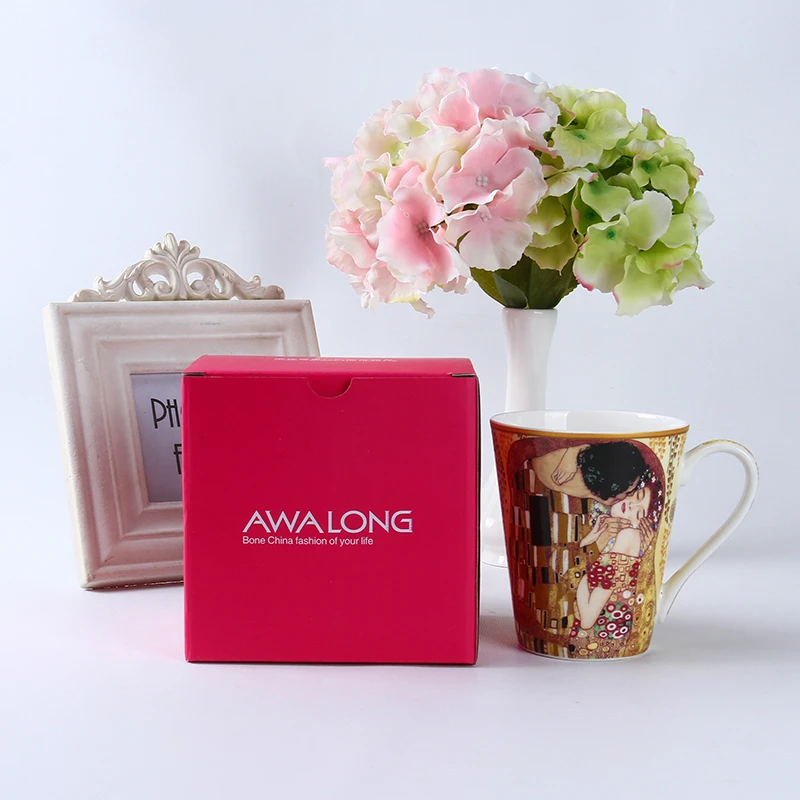 Популярная Масляная картина Avalon Bone China Gustav Klimt чашка для кофе и чая керамическая