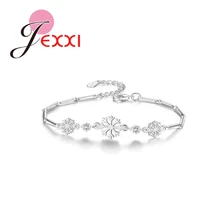 Распродажа винтажных элегантных браслетов в виде снежинок для женщин и девочек, подарок на день Святого Валентина, 925 пробы Серебряный регулируемый браслет
