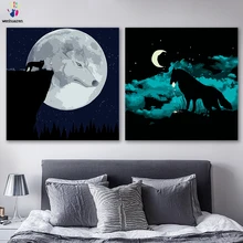 DIY цветные картинки по номерам с цветами легенда о Sirius Wolf еда месяц Картина Рисунок Живопись по номерам Обрамленный дом