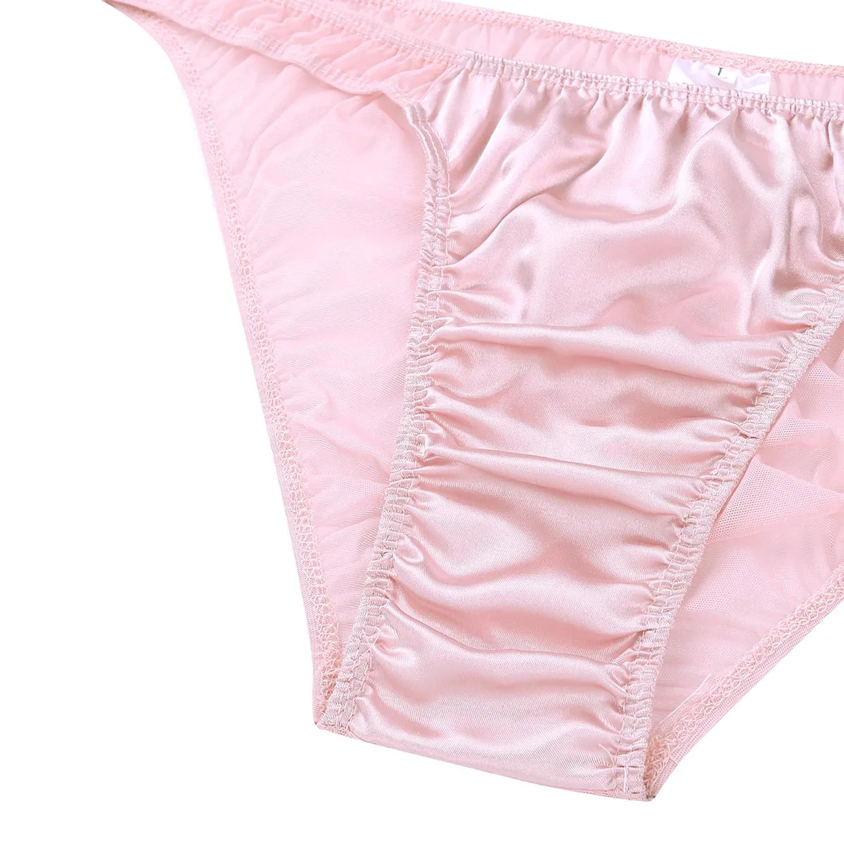 Male Mens Underwear Soft Breathable Sheer Mesh Lingerie Shiny Ruffle Bikini Briefs Sissy Panties Gay Swimwear Male Underpants