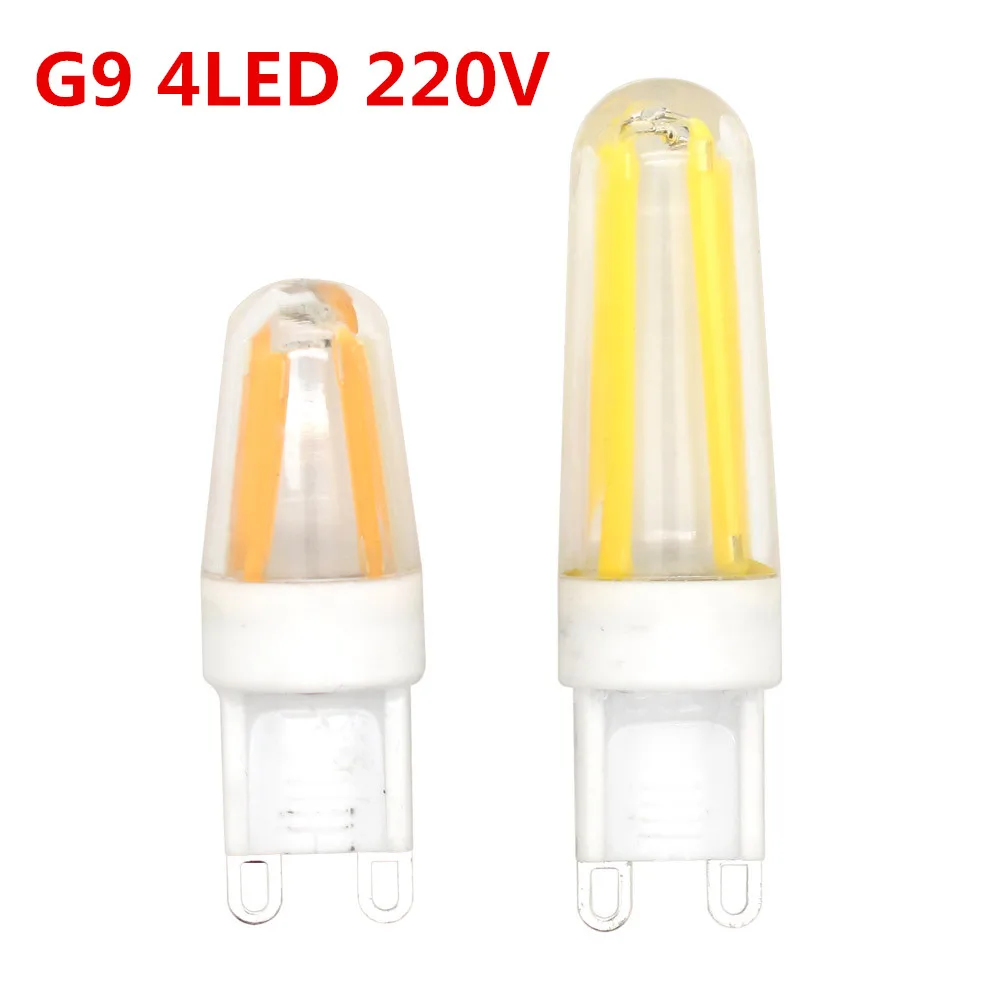 Silica Gel G9 LED Lamp Dimmable AC 220V Light Bulb 4W 6W 4 LED Filament