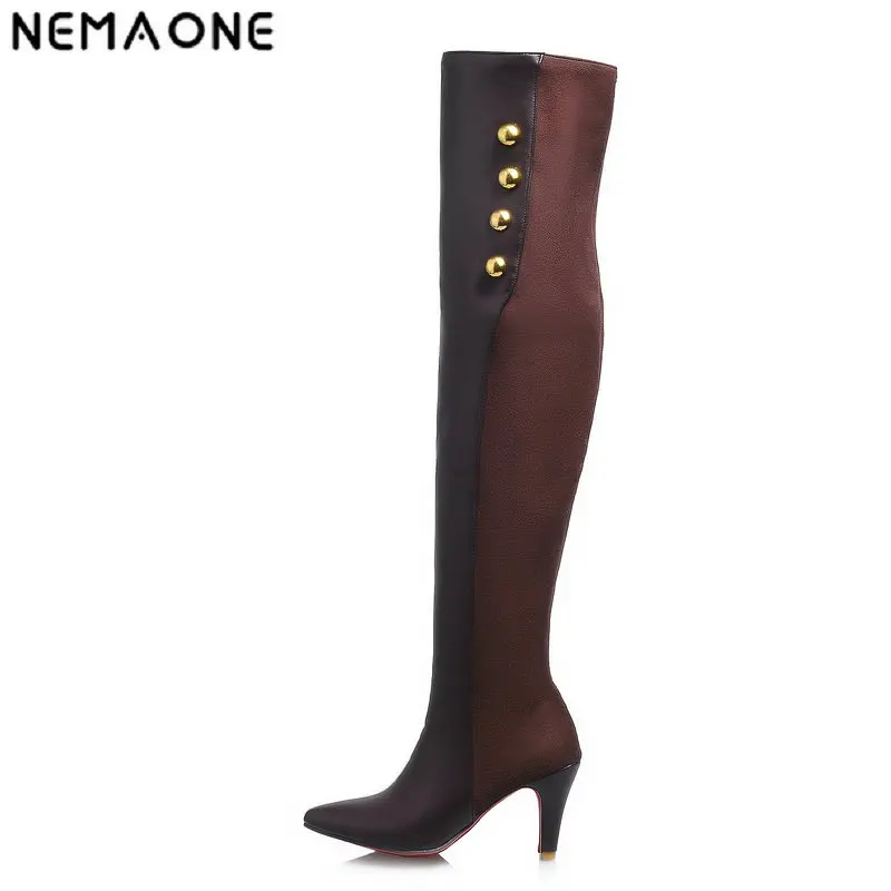 

NEMAONE winter fashion sexy thin high-heeled women's slim woman thigh boots over the knee boots ultra high heel long boots