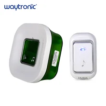 220V Беспроводной Электрический Ding Dong дверной звонок с Температура цифровой Дисплей большая кнопка дверного звонка