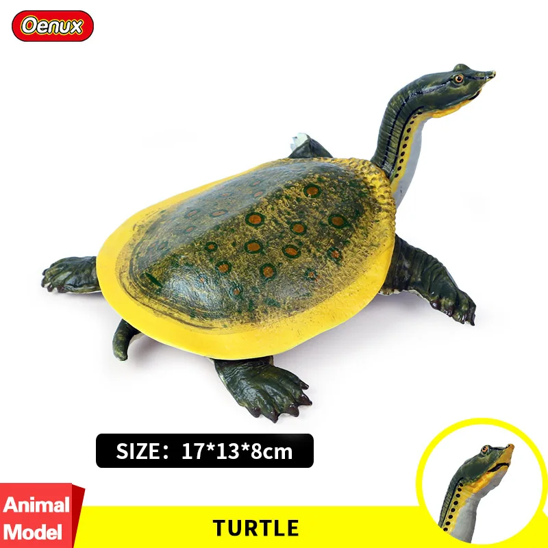 Oenux Lifelike 14x3x8cm Sea Life Animals Soft-shelled Turtle Model Action Figures Classic Educational Toy For Kids Gift | Игрушки и