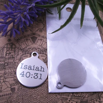 

20pcs--"Isaiah 40:31"stainless steel charms 5 styles for choosing DIY Charms for necklace bracelets