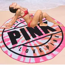 VS розовое круглое пляжное полотенце с микофиброй 160 см, впитывающее полотенце для плавания и спорта, одеяло для пикника