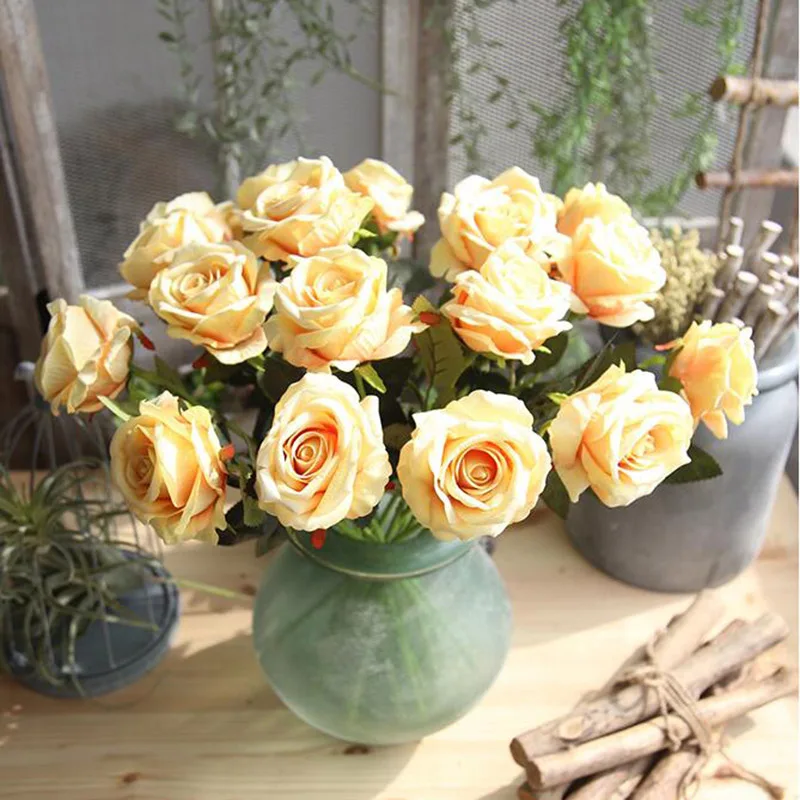AVEBIEN Flannel Rose Sartificial Plants Artificial Flower Home Decoration Wedding Bride Holding Flowers Photo Props | Дом и сад