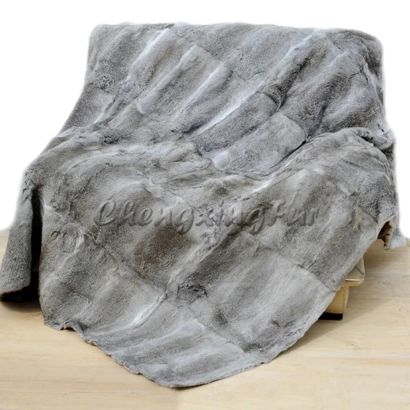 

CX-D-08B Red Colour Rabbit Fur Throw Blanket ~ DROP SHIPPING