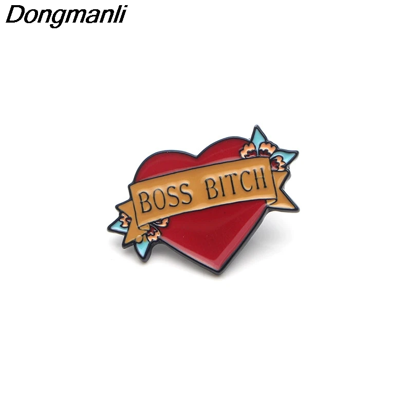 P2993 Dongmanli Boss сука металлические забавные эмалевые булавки и броши для женщин