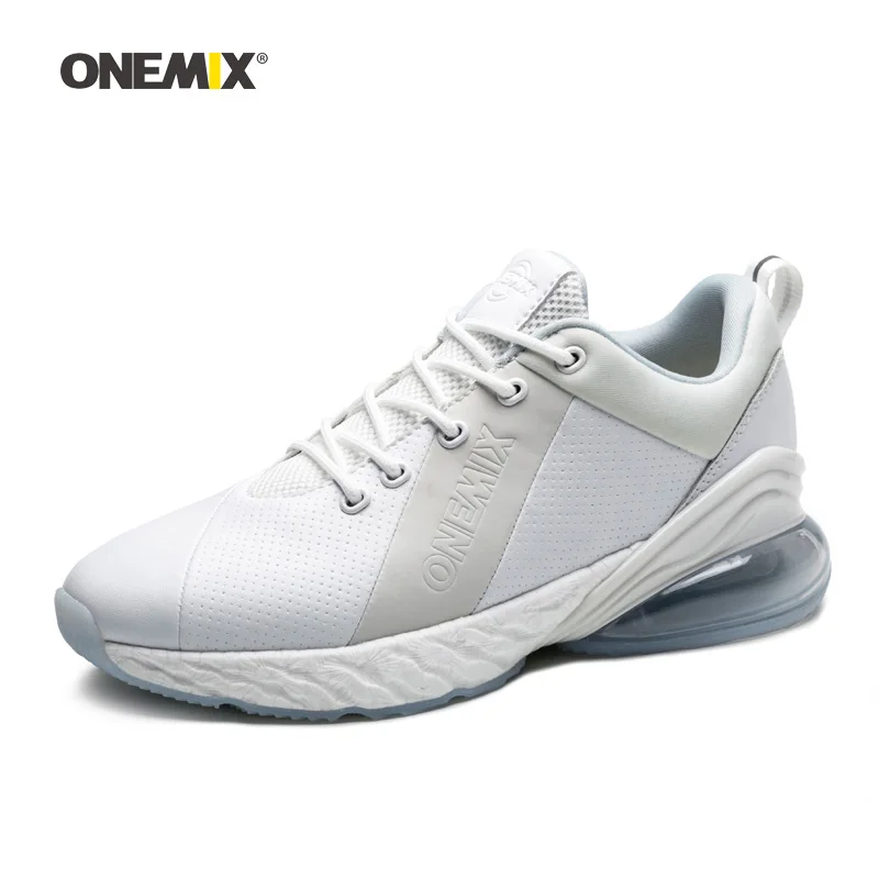 Женские беговые кроссовки Onemix белые кожаные Max для занятий спортом йогой бега на