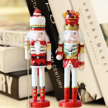 

Creative Home Decoration Wooden Christmas Gift The Nutcracker Model Happiness Furnishing Articles Carving Wood Painting Crafts