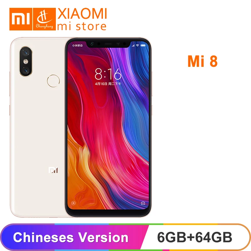 

Global ROM Xiaomi Mi8 6GB RAM 64GB ROM Mi 8 Snapdragon 845 Octa Core 6.21" 2248x1080 12MP Dual Rear Camera NFC Mobile Phone