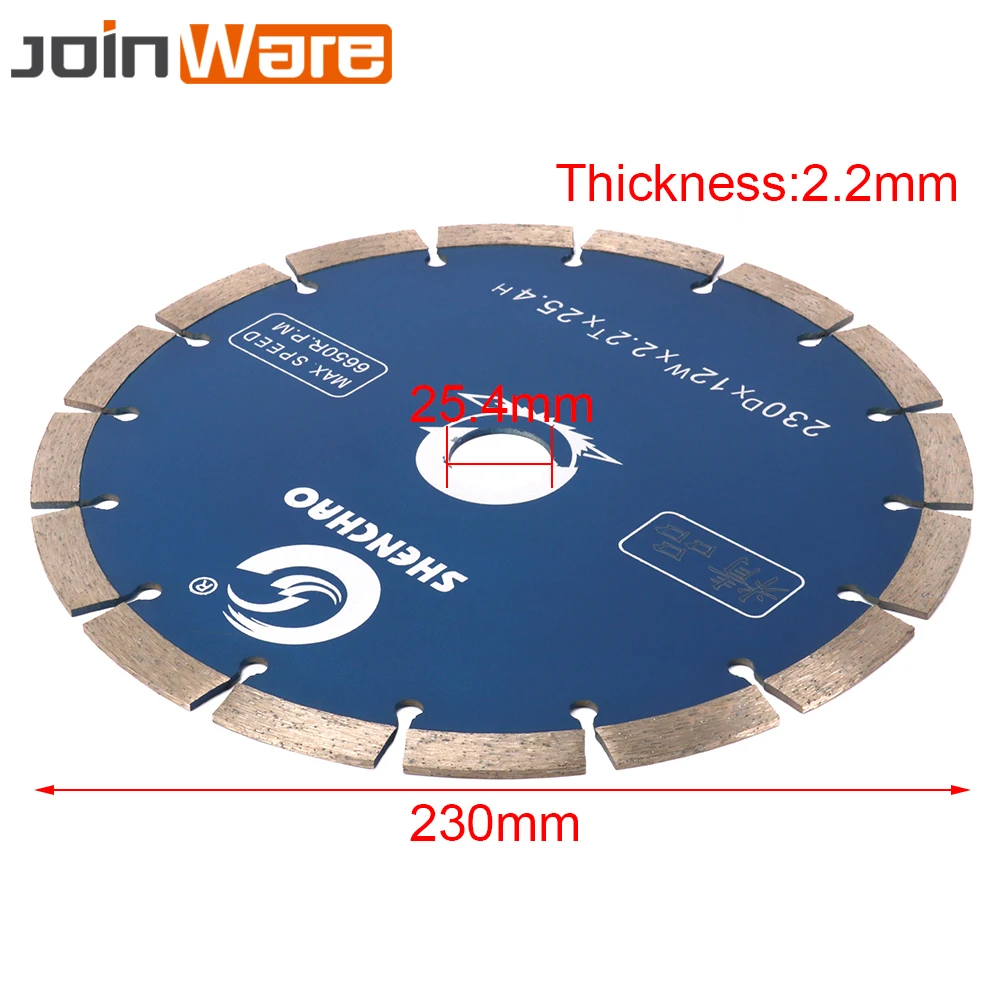 9 "Алмазная циркулярная пила Лезвие режущий диск для керамическая плитка 230x12x2,2x25,4 мм 6650 об./мин