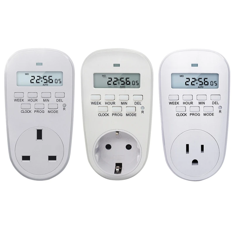 

Smart Power Socket Digital Timer Switch Energy Saving Adjustable Programmable Setting of Clock/ On/ Off Time EU /US/ UK Plug
