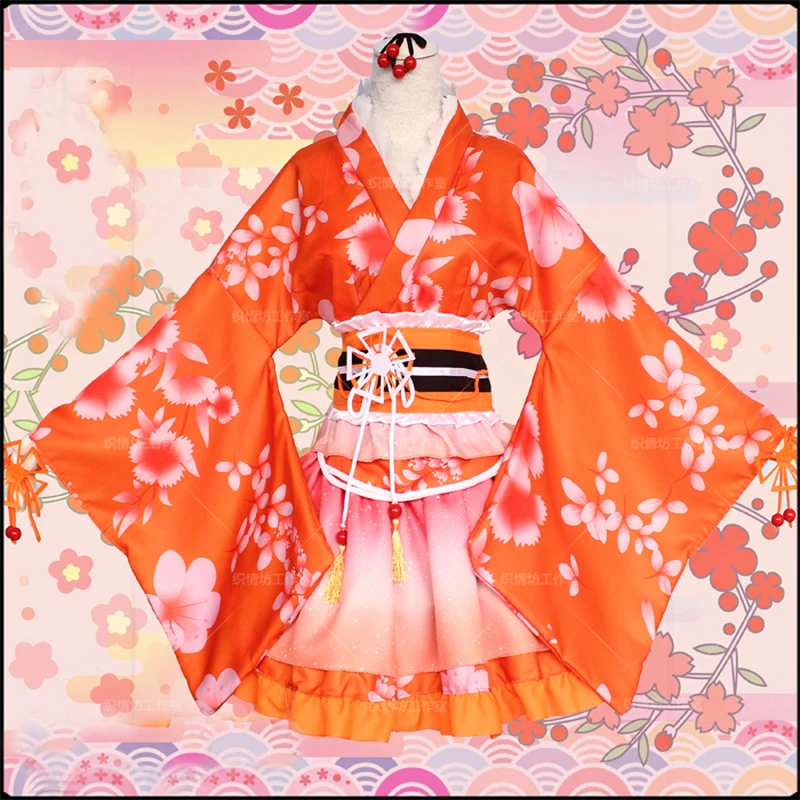 Аниме Lovelive Honoka Kousaka юката Пробуждение Косплей Костюм Love Live полный комплект кимоно Сакура Хэллоуин