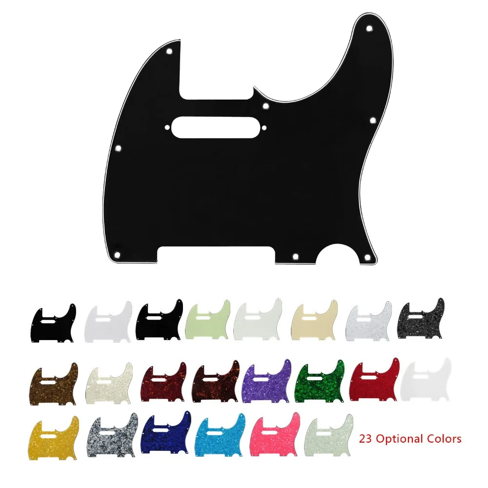 

FLEOR 1PCS Tele Electric Guitar Pickguard Scratch Plate 8 Holes w/ Single Coil Pickup Hole for US/Mexico Tele Guitar Accessories