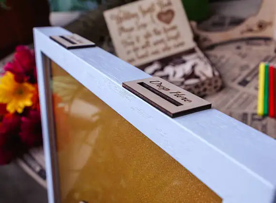 customize engraved Rustic wedding engraved photo Alternative Wooden memory guestbooks with drop box signature guest books