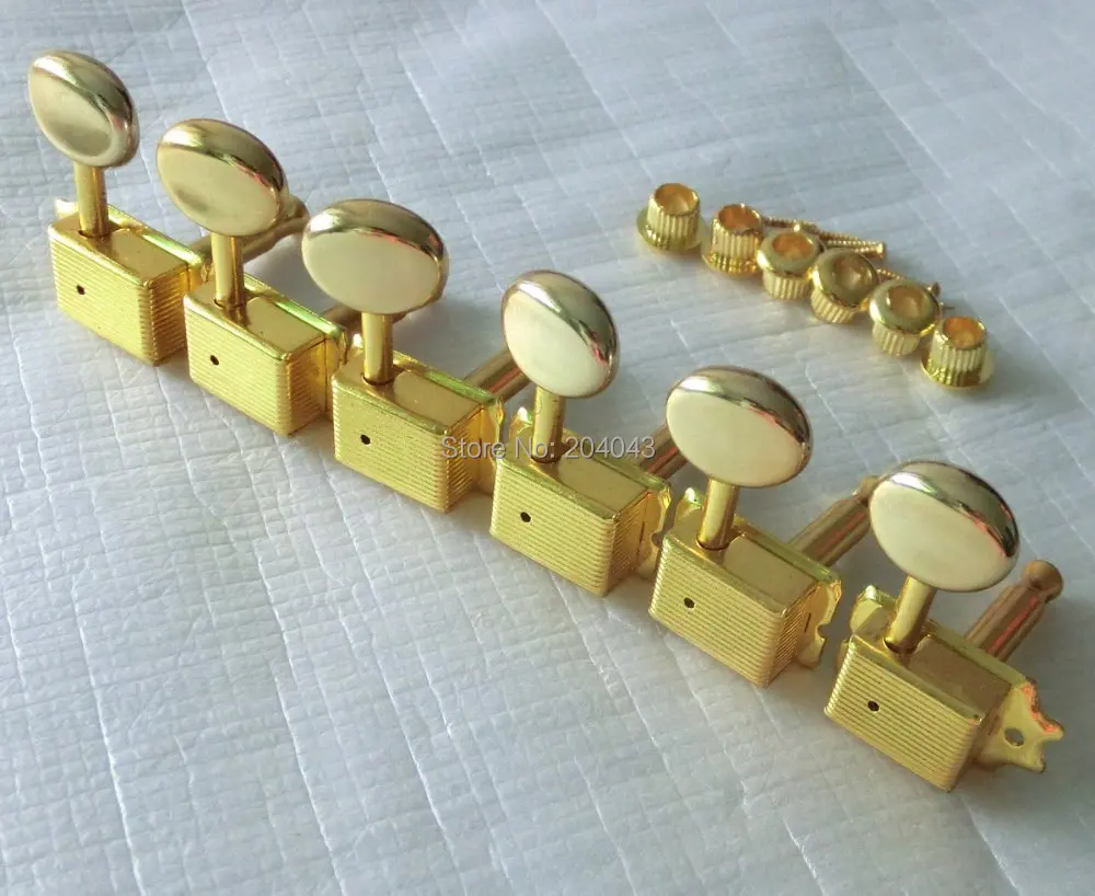 

Sell Free Shipping Gold color Vintage guitar tuners 6 in line kulson guitar machine heads electric guitar gearing