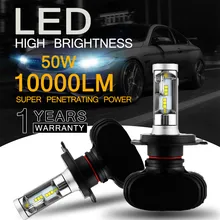 NOVSIGHT 2 шт 9005 HB3 9006 HB4 H11 H4 H7 Led H1 авто фар 50 W 10000LM 6500 K автомобильной лампы все в одном CSP лампа