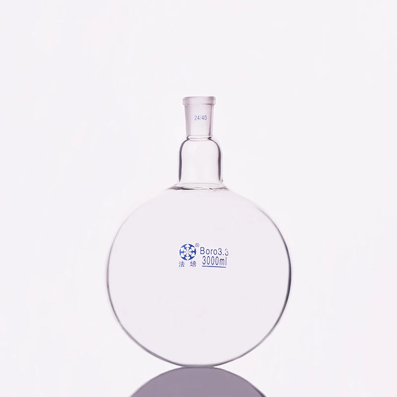 Single standard mouth round-bottomed flask,Capacity 3000ml and joint24/40,Single neck round flask