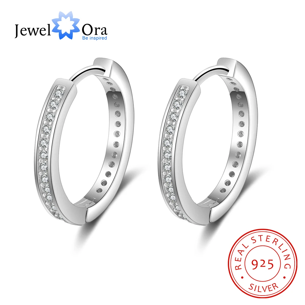 Solid 925 Sterling Silver Stud Earrings for Women Hoop Shape Earrings Cheap Wholesale Silver