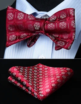 

Men Silk Self Bow Tie Christmas Party Gift Floral Woven Handkerchief Set#BCF3 Bowtie Pocket Square Hanky