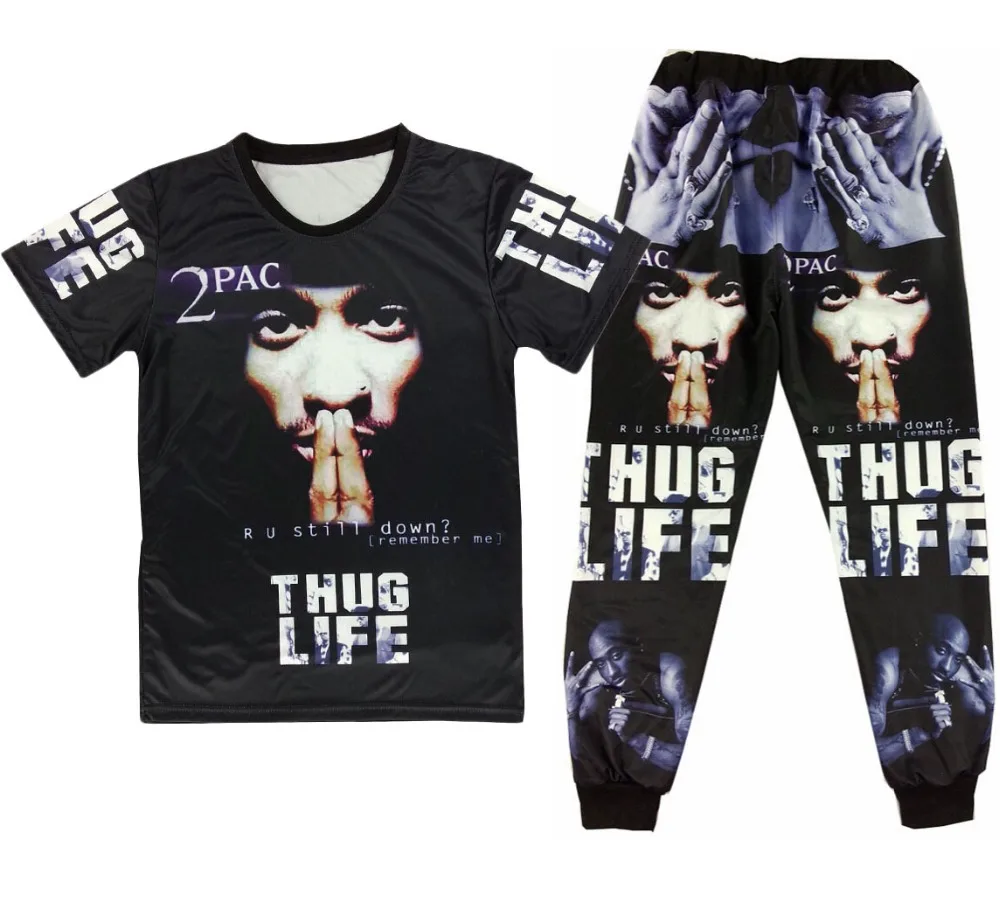 

Rap godfather 2 pac tupac Print 3d t shirt+joggers men/woman Casual sweatpants hip hop suit plus size S-XXL Free shipping