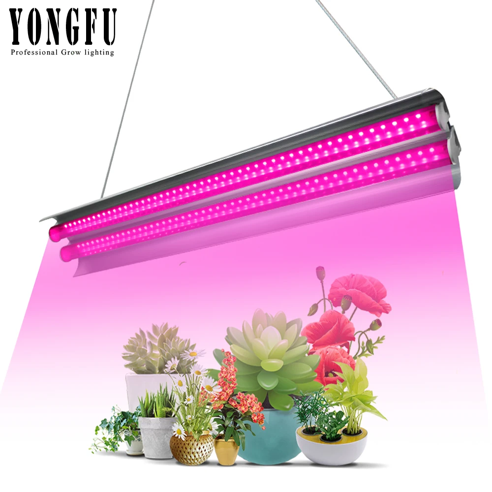 

400-830nm LED grow light Full spectrum 50cm double row Tube Grow Strip Lamp for Indoor Greenhouse Grow Tent Hydroponics Plants