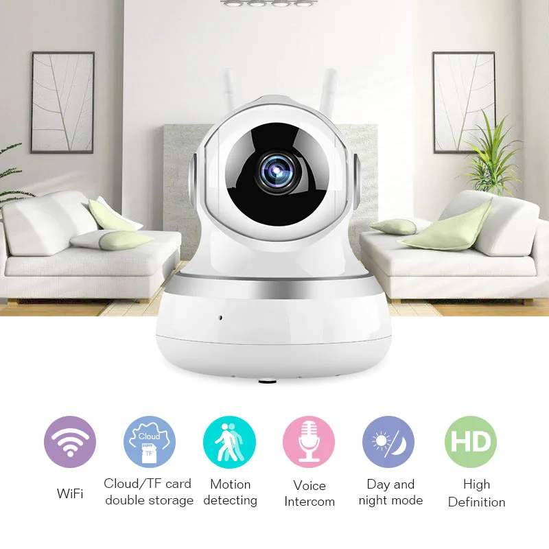 Камера видеонаблюдения Meisort 720 P HD IP Wi-Fi беспроводная для дома с вилкой поворотом P2P
