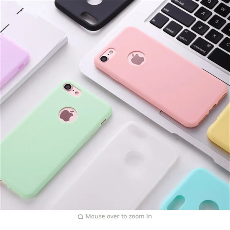 

NEW Original Soft Silicone Case for iPhone 6 S 6S 7 8 Plus 5 5S X 10 6Plus 6SPlus 7Plus Cute Candy Anti-knock rubber Cover