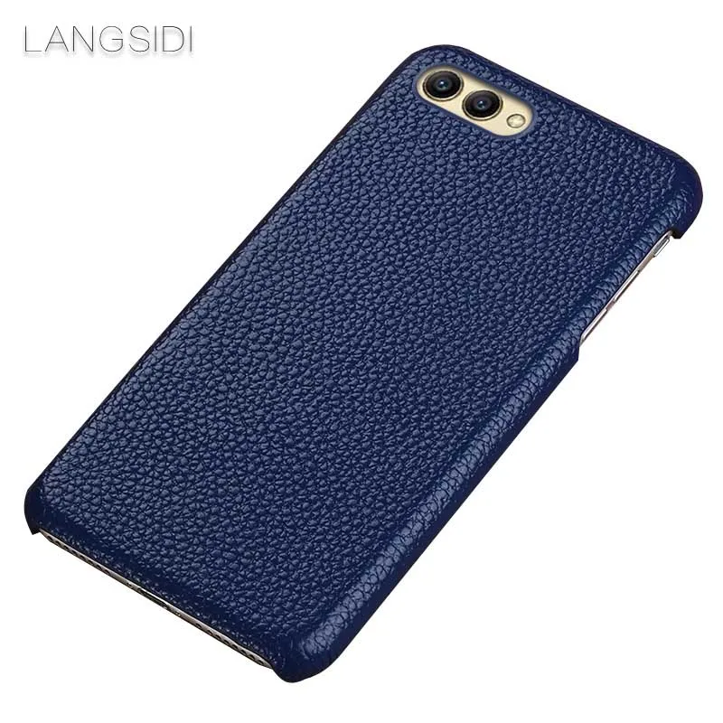 Wangcangli для huawei Mate7 случае кожа коровы задняя крышка Личи текстуры чехол для телефона - Цвет: 05-Blue