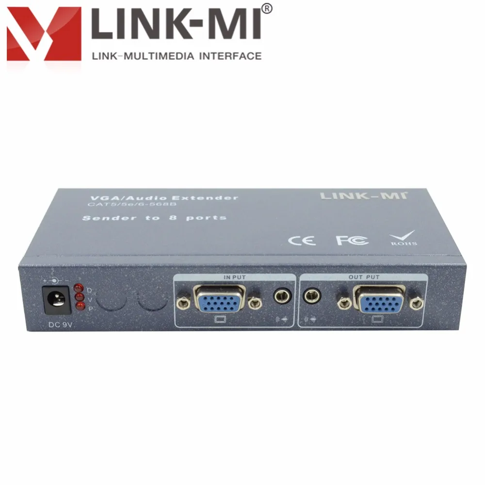 LINK-MI LM-108T VGA удлинитель 200 метров 1x8 vga сплиттер с 8 приемниками по одному RJ45Cat5e/6 кабель передатчик сигнала 350 МГц