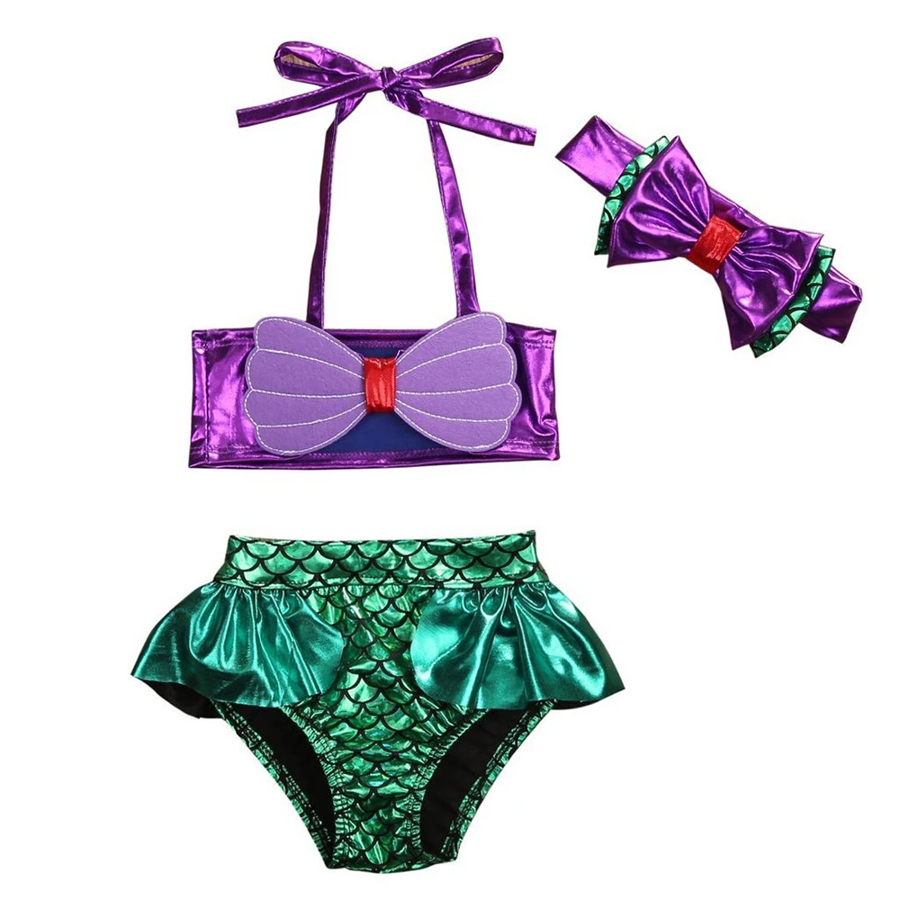 Новинка года; бикини для маленьких девочек; купальный костюм с русалочкой; купальный костюм; пляжный костюм для плавания; комплект из двух предметов для девочек